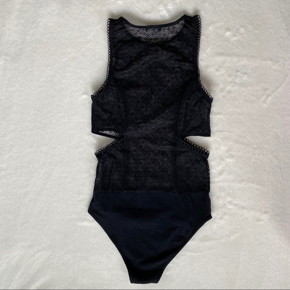Zara Black Lace Mesh Bodysuit - Picture 7 of 14